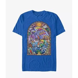 Mens Nintendo Legend of Zelda Wind Waker‎ Stained Glass Shirt Top Large NEW